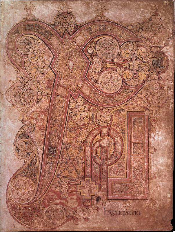 unknow artist Chi-Rho page from the Book of Kells